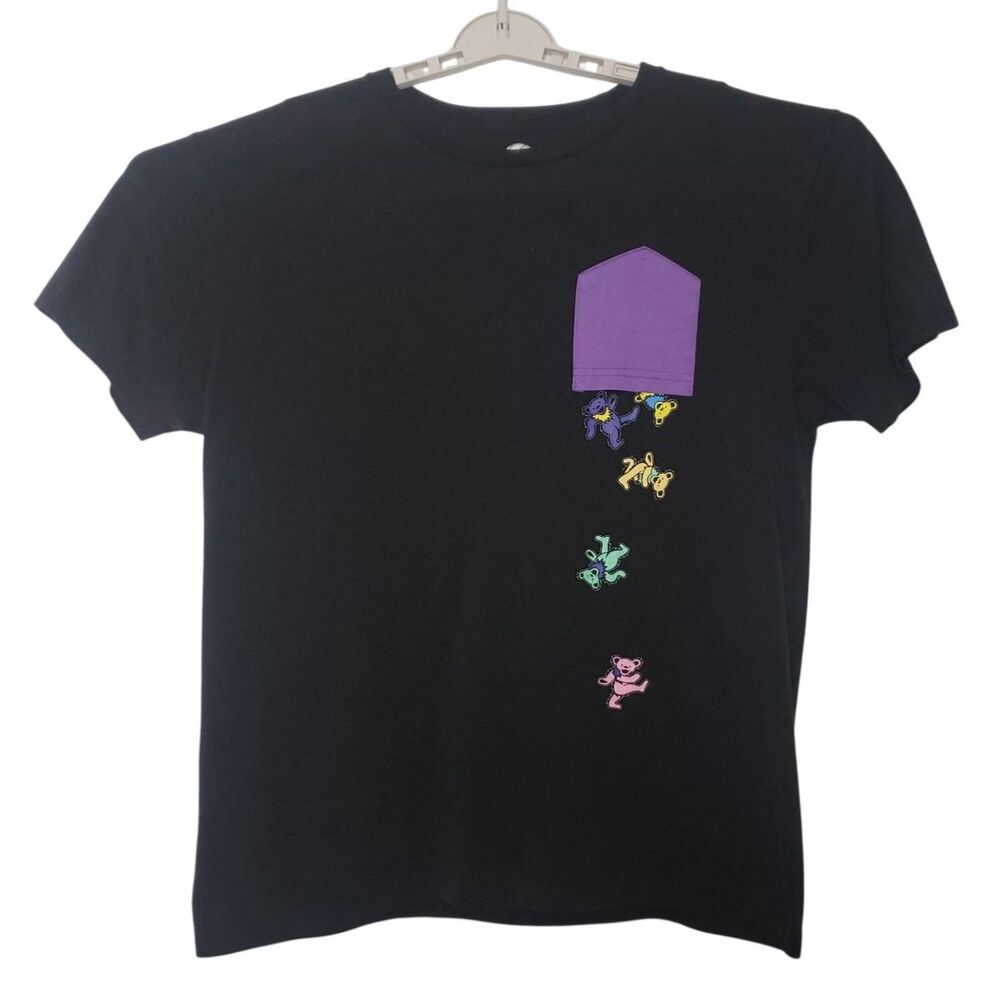 Grateful Dead Dancing Bears Upside Down Pocket T Shirt Womens Size Large